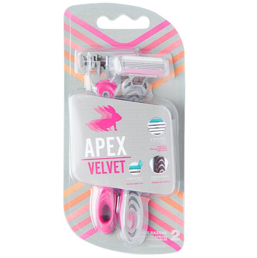 Cuchilla de Afeitar Desechable 4 Hojas Dama- 2 Paquetes X 2 Cuchillas - Apex APEX 2 paquetes x 2 unidades x 2 Unidades por paquete La Cuchilla de Afeitar para Dama de la marca APEX brinda un diseño para adaptarse cómodamente a la mano, lo que facilita el manejo durante el afeitado.
Marca: APEX
Modelo: VELVET afeitadora desechable