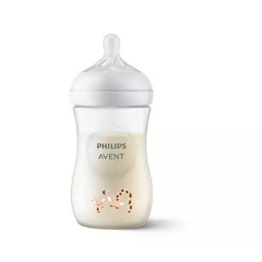 Phillips Avent Tetero Natural 3.0 Jirafa 9Oz SCY903/66 Avent Caja x 1 Biberón de 9oz con diseño de jirafa y tetina Natural Response, para una alimentación cómoda y divertida.
