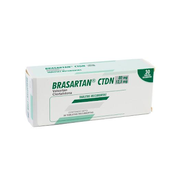 BRASARTAN CTDN 80/12.5MG TABLETAS CAJA X30TAB. FARMA VALSARTAN CLORTAL  