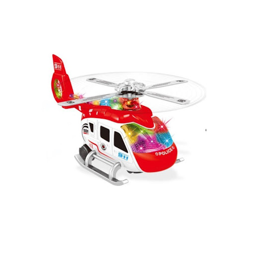 Helicoptero Police Luz Y Sonido Caja Plasticos Asociados  x 1 Es un juguete diseñado para ofrecer horas de entretenimiento y aprendizaje. Fabricado en plástico resistente, cuenta con luces intermitentes y efectos de sonido que simulan las operaciones de un helic