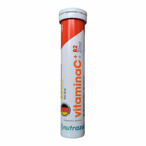 Vitamina C B2 Vitamina C + Zinc + Vitamina B2 1050mg/31mg/10mg Nutrazul Sabor Limón x 20 Tabletas 