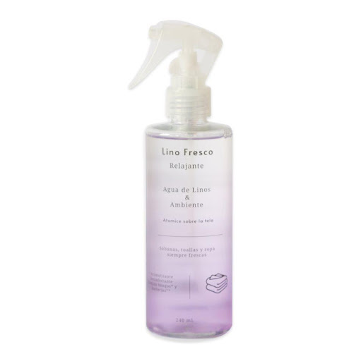 Agua de Linos Lino Fresco Shimex x 240 ml SHIMEX AROMATIZANTE Y DESINFECTANTE x 1 Mantén tus espacios siempre frescos, limpios y seguros con el Agua de linos Shimex. Su innovadora fórmula combina propiedades bactericidas y detergentes que eliminan eficazmente hongos, virus y bacter