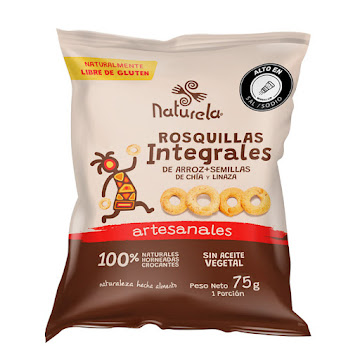 Pasabocas Naturela Rosquillas Integrales Arroz Chía Y Linaza x 75 gr  