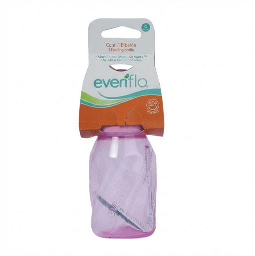 Biberon 4 Onzas Twist  Rosado - Evenflo Evenflo Frasco x 1 Und Biberón Twist Entintado 120ml/4oz
Biberón con botella twist hexagonal de polipropileno entintado.

Mamila anatómica de silicón grado alimenticio, con alas que se adaptan a las comisuras de la boca de 