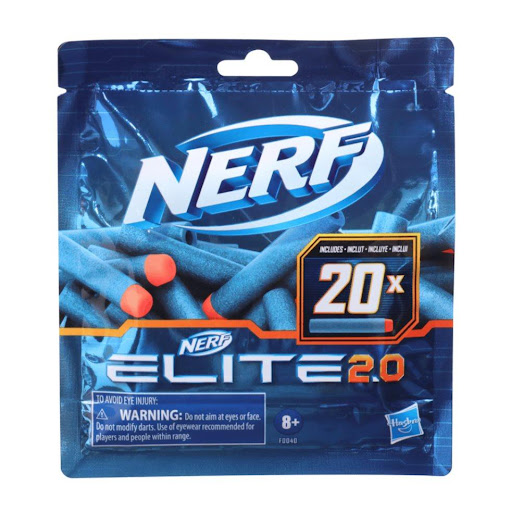 Nerf Elite 2.0 Pack 20 Dardos Nerf  x 1 Es un conjunto de repuestos diseñado para mantener la acción en tus batallas Nerf. Estos dardos están fabricados con materiales de alta calidad y son compatibles con todos los lanzadores Nerf Elite 2.
