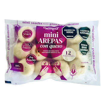Mini Arepas Winkers con   Queso Dulce y Sal x 12 und 