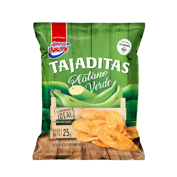 Pasabocas Súper Ricas Tajaditas Plátano Verde x 25 gr  