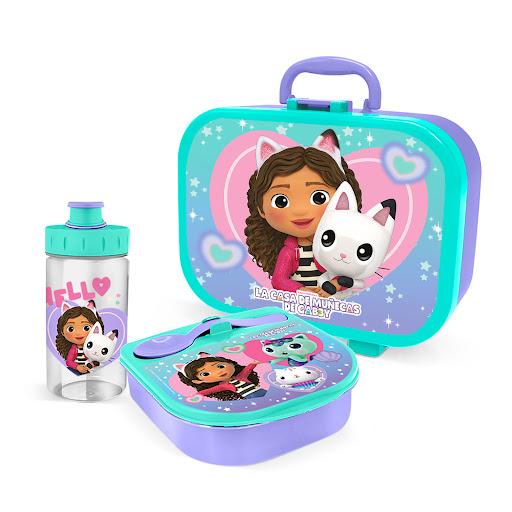 Lonchera Gabby´s  WANTU CAJA x 1 Lonchera Plástica Gabby´s, con Contenedor y Botella