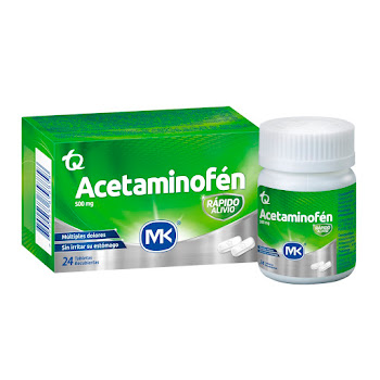 Acetaminofén 500 mg Tecnoquimicas MK Frasco x 24 Tabletas  