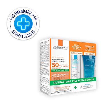 Gel Crema La roche Posay Anthelios Uvmune 400 + Agua Micelar Ultra + Gel Espumoso Effaclar x 3 und  