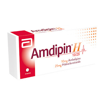 Amdipin H Amlodipina + Hidroclorotiazida 10 mg/25mg Abbott Caja x 10 Tabletas  