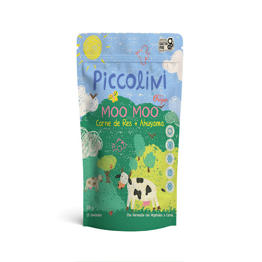 Pan Horneado Moo Moo Piccolini para Niños Carne y Auyama x 200 gr