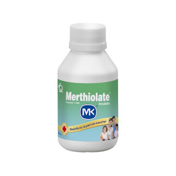 Merthiolate Mk 10 gr Incoloro Frasco x 90 ml  
