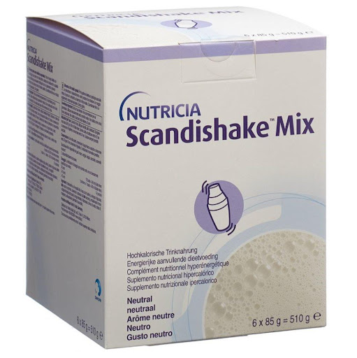 Alimento en Polvo Scandishake Mix Sabor Neutro  Nutricia Caja  X 6 Sobres X 85 gr x 6 sobres ESTE PRODUCTO REQUIERE FÓRMULA MÉDICA PARA SU COMPRA.