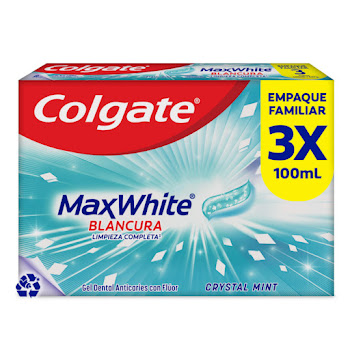 Crema Dental Colgate Max White Complete Clean 100 ml Caja x 3 und  