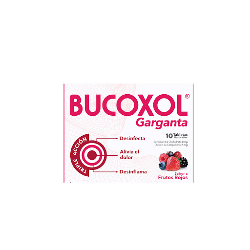 Bucoxol Garganta Triple Acción Frutos Rojos La Santé x 10 Tabletas