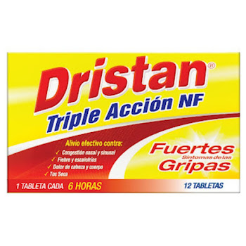 Dristan Clorfeniramina + Clorhidrato de Pseudoefedrina + Ibuprofeno 4mg/60mg/200mg Caja x 12 Tableta  