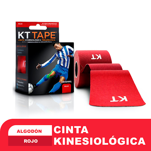 Cinta Kt Deportiva Pro Deportiva Elástica Algodón Rojo Pre Cortado x 20 Tiras