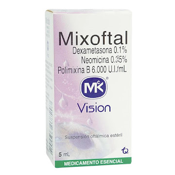 Mixoftal  Polimixina B + Dexametasona + Neomicina 6000UI/ml/0.1%/0.35% MK Frasco x 5 ml  