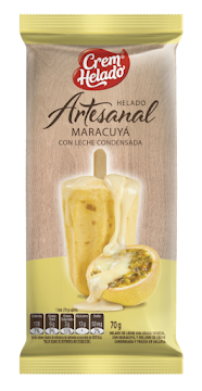 HELADO CREM HELADO   ARTESANAL MARACUYÁ CON LECHE CONDENSADA X80G.       