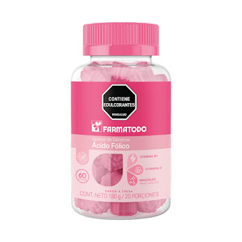 Gomas Farmatodo Ácido Fólico + Hierro + Zinc x 60 und  