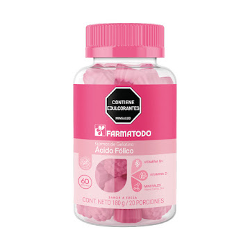 Gomas Farmatodo Ácido Fólico + Hierro + Zinc x 60 und  