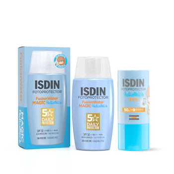 Combo Isdin Fotoprotector Facial Isdin Pedriatics Fusion Water Magic Spf 50 Frasco x 50 ml + Fotoprotector Facial Isdin Pedriatics Spf 50 Stick x 20 gr  