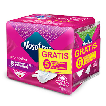 Toallas Nosotras Invisible Antibacterial x 8 und + 5 Protectores Diarios undefined