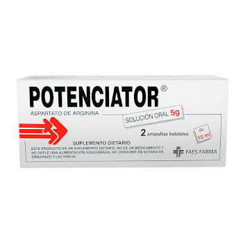 Potenciator Aspartato De   Arginina 5g Solucion Oral Caja x 2 Ampollas Bebibles  