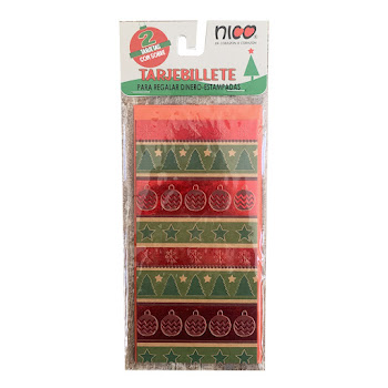 Tarjetas De Regalo Nico Navidad Roja x 1 und   