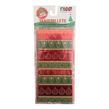 Tarjetas De Regalo Nico Navidad Roja x 1 und   