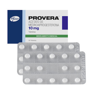 **Provera 10Mg Tabletas Caja X28Tab. Pfizer Acetato Medroxiprogesterona   