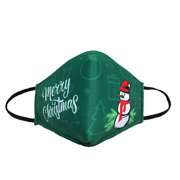 Tapabocas Navideño Básico Verde x 1 und  