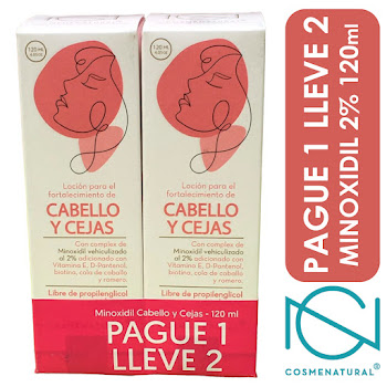 Loción Minoxidil Cabello   y Cejas Oferta x 2 und 