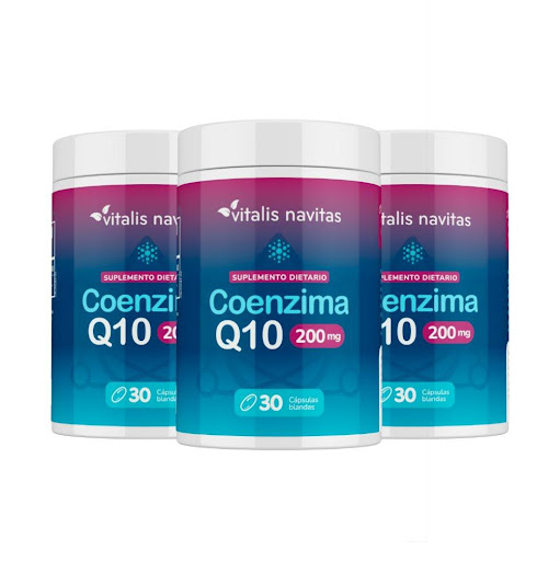 Combo x 3 Frascos Coenzima Q10 en Cápsulas Blandas Vitalis Navitas Frasco x 30 cápsulas blandas x 3 Plan 90 Días Coenzima Q10 Vitalis Navitas (3 frascos) 
¡Energía, juventud y bienestar por dentro y por fuera! Con este plan de 90 días obtienes 3 frascos de Coenzima Q10 Vitalis Navitas, un potente an