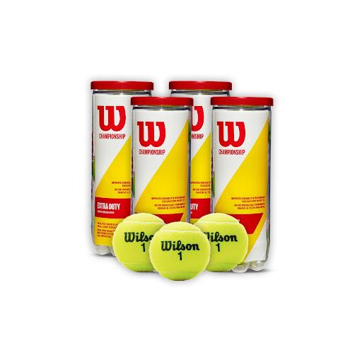 Combo Pelotas de Tenis Wilson Championship Extra Duty 3P X 4T Wilson Tarros x 4 Modelo: Extra DutyDIVERSIDAD Las pelotas Wilson Championship vienen en tres modelos distintos:Championship Extra Duty: Rendimiento óptimo y durabilidad en pistas duras.Championship Regular Duty: Rendi
