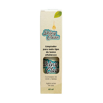 Limpiador De Lentes Oftálmicos Sin Alcohol Shiny Clean Caja X 60 ml  