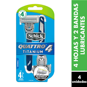 Máquina De Afeitar Schick Quattro Titanium x 4 und  