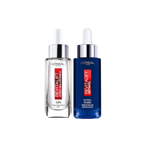 Combo Loreal Paris  Sérum Ácido Hialurónico +  Sérum Retinol Pack x 2 und