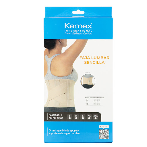 Faja Ortopédica Kamex Lumbar Blanda Sencilla Talla M x 1 und