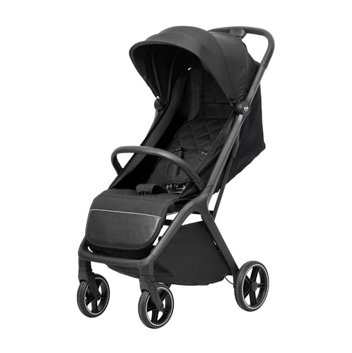 Coche Pivot Bium Negro Bium Coche x 1 Coche funcional con diseño elegante. Asiento reclinable multiposición y capota XL con protección solar. Manillar ergonómico ajustable y canasta amplia para almacenamiento. Su estructura en aluminio lo