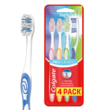 Cepillo de Dientes Colgate Suave Pro Cuidado Blíster x 4 und  