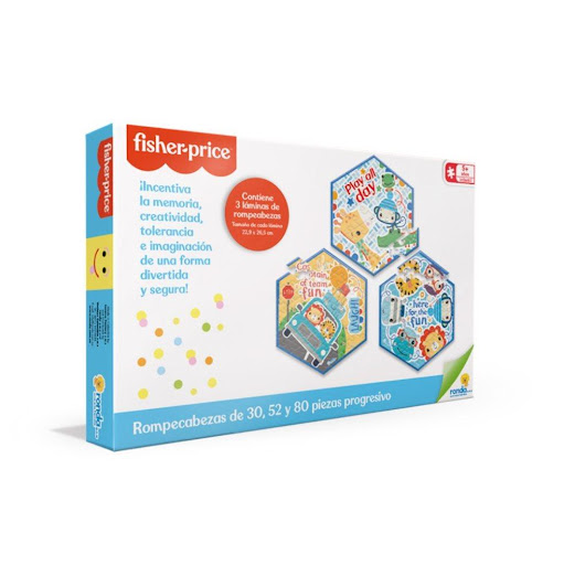Juegos de mesa Rompecabezas X 30,52,80 Pzas Progresivo Fisher Price Ronda Ronda Caja x 1 Diviértete armando tres rompecabezas diferentes de tu personaje favorito.¡Incentiva la memoria, creatividad, tolerancia e imaginación de una forma divertida y segura!