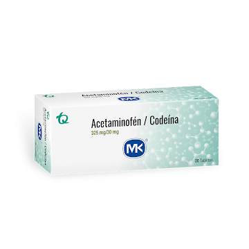 Acetaminofén + Codeína 325mg/30mg MK Caja x 30 Tabletas  