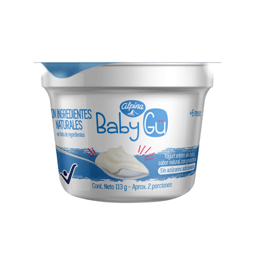 Yogurt Natural Baby Gu Alpina Sabor Natural +6meses Sin Azúcar x 113 gr