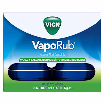 Vick Vaporub Ungüento Alcanfor + Eucalipto + Mentol P Frasco x 12 gr  