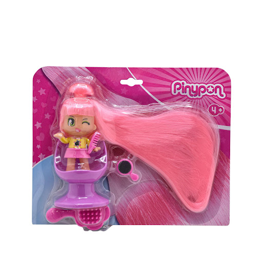 Figura Pinypon Súper Melena Rosada Pinypon Caja x 1 Con Pinypon Súper Melena puedes hacer tantos peinados y cambios de looks como quieras, gracias a su súper larga melena. Incluye silla de peluquería y accesorios para el pelo. Las figuras Pinypon son P