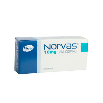 Norvas Amlodipino 10 mg Pfizer Caja x 30 Tabletas  