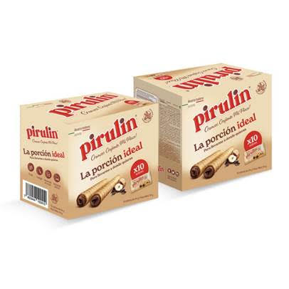 Barquillos Pirulin Avellana y Chocolate Caja x 10 und
