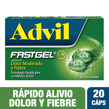 Advil Ibuprofeno Fastgel Pfizer Caja x 20 Tabletas  